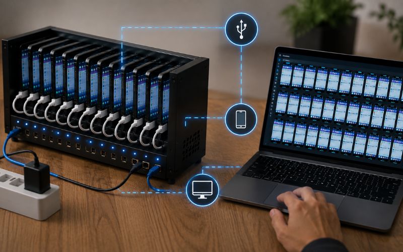 Cách hoạt động của Box Phone Farm