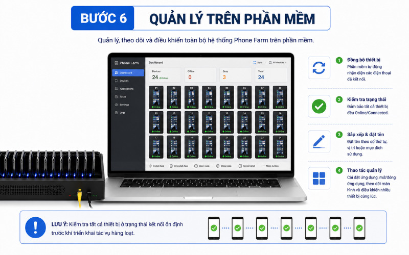 Quản lý Box Phone Farm trên phần mềm