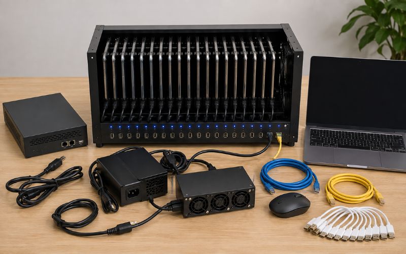 Chuẩn bị vị trí lắp đặt Box Phone Farm