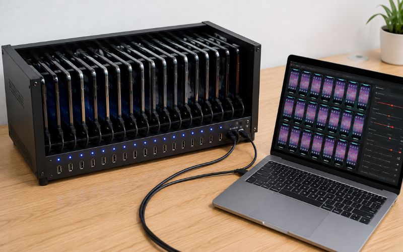 Kết nối Box Phone Farm với máy tính