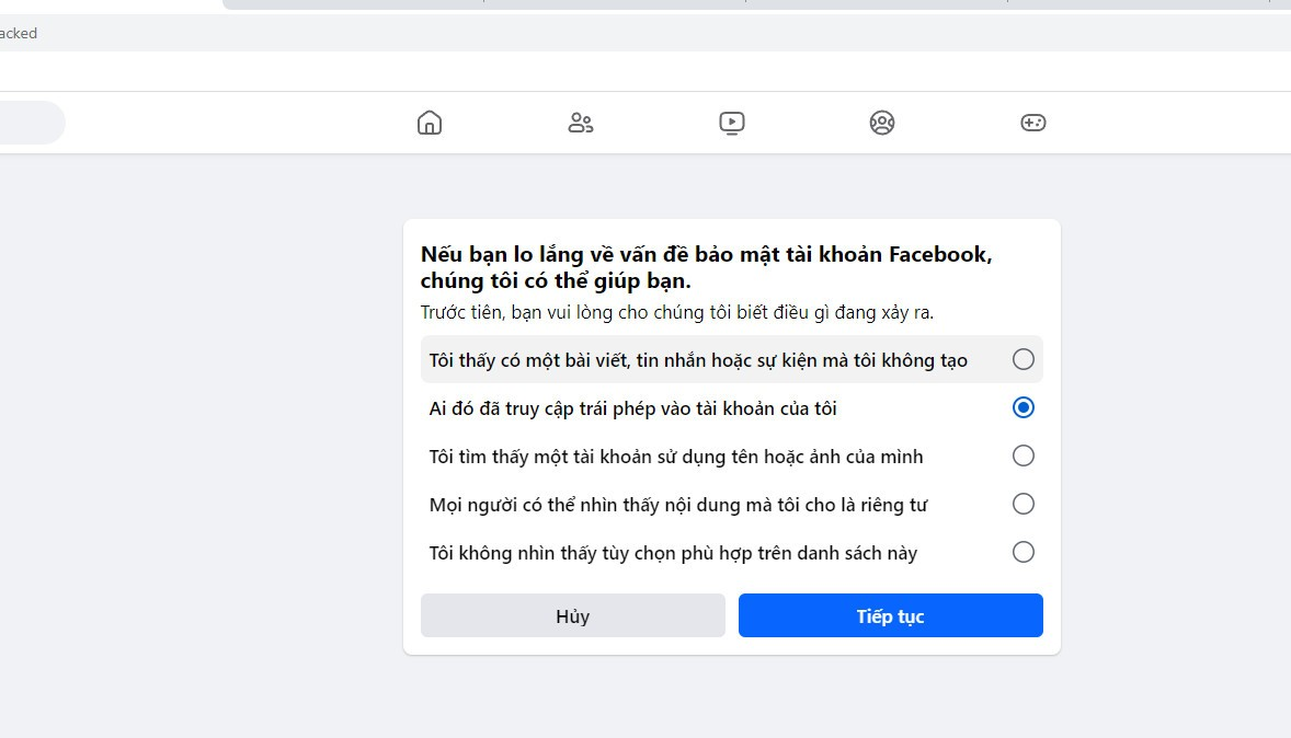 Sau khi khai báo với Facebook, tiếp theo đến bước đổi mật khẩu cho tài khoản của bạn