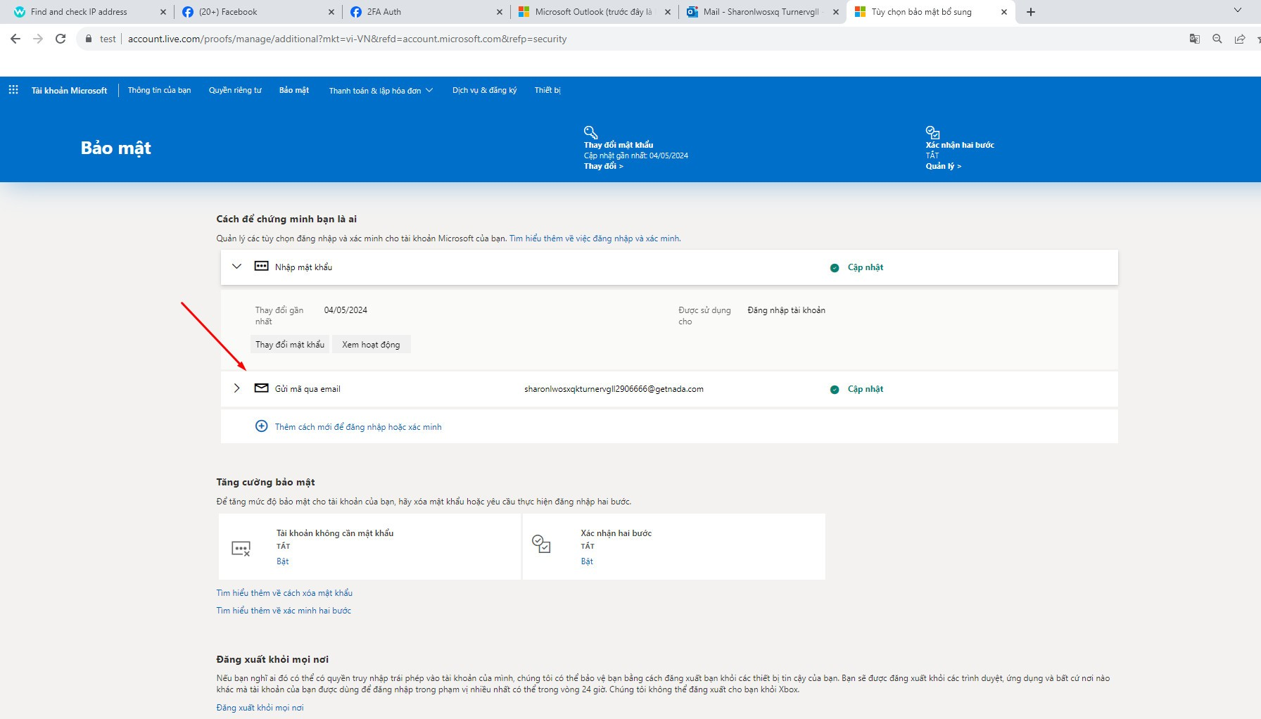 Thêm mới mail backup nhằm bảo mật tài khoản hotmail