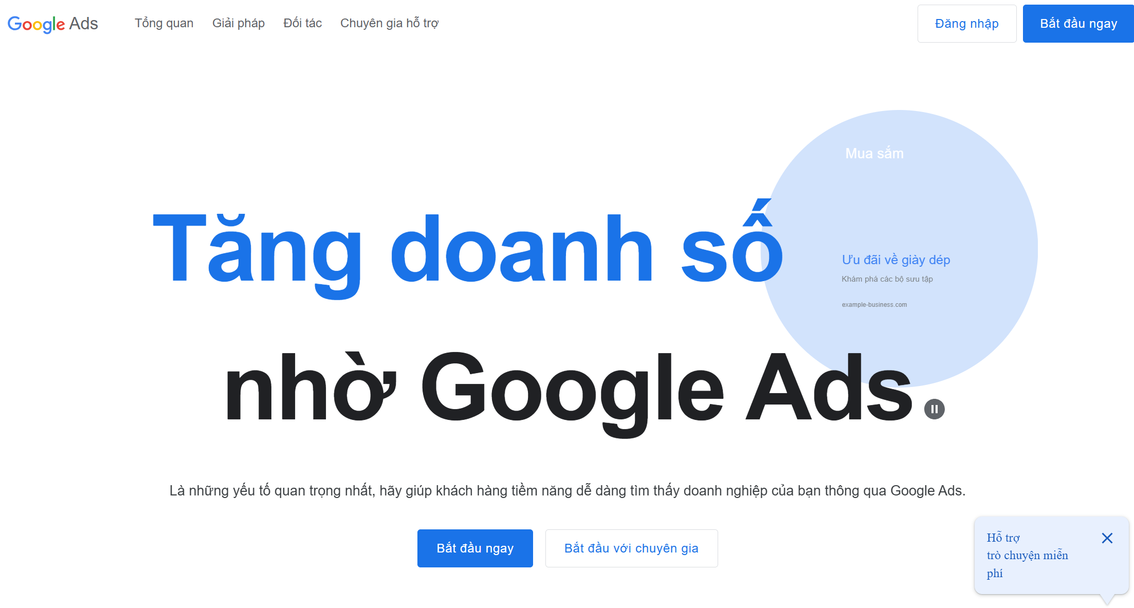 bắt đầu chạy ads google