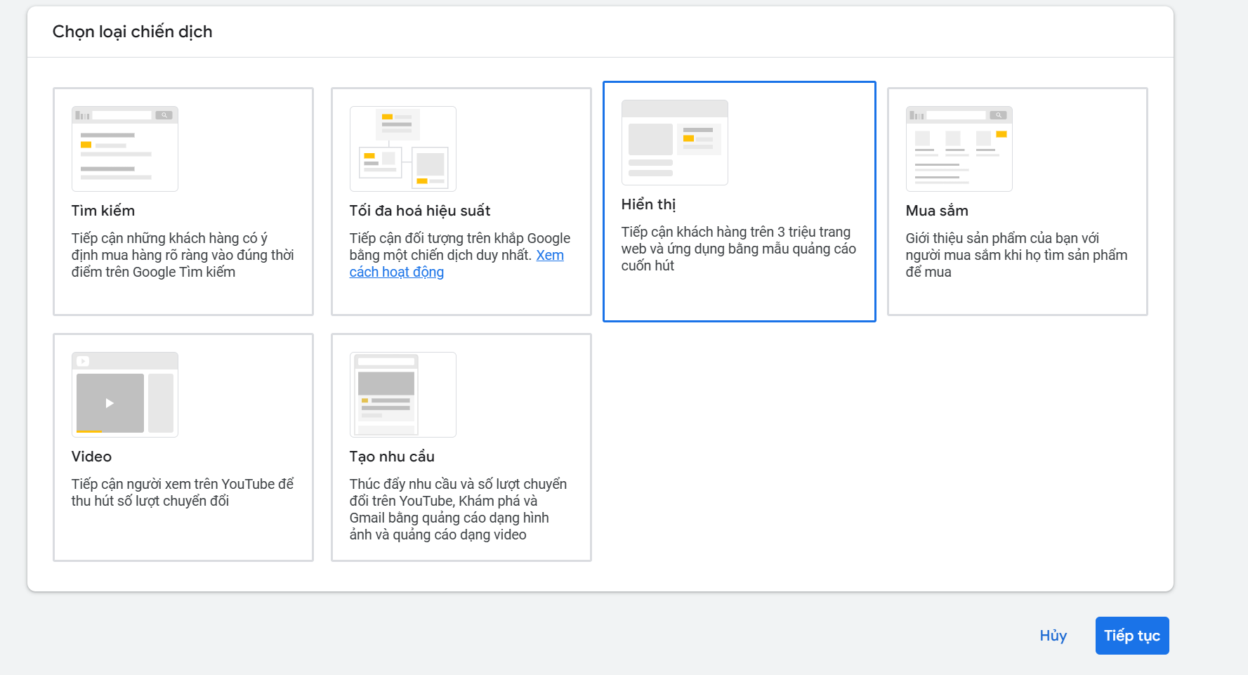 chon loai chien dich