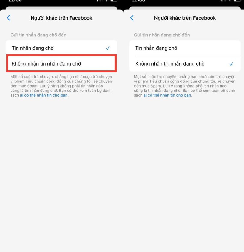 Cách chặn tin nhắn từ người lạ trên Facebook để không bị spam Khong nhan tin nhan dang cho