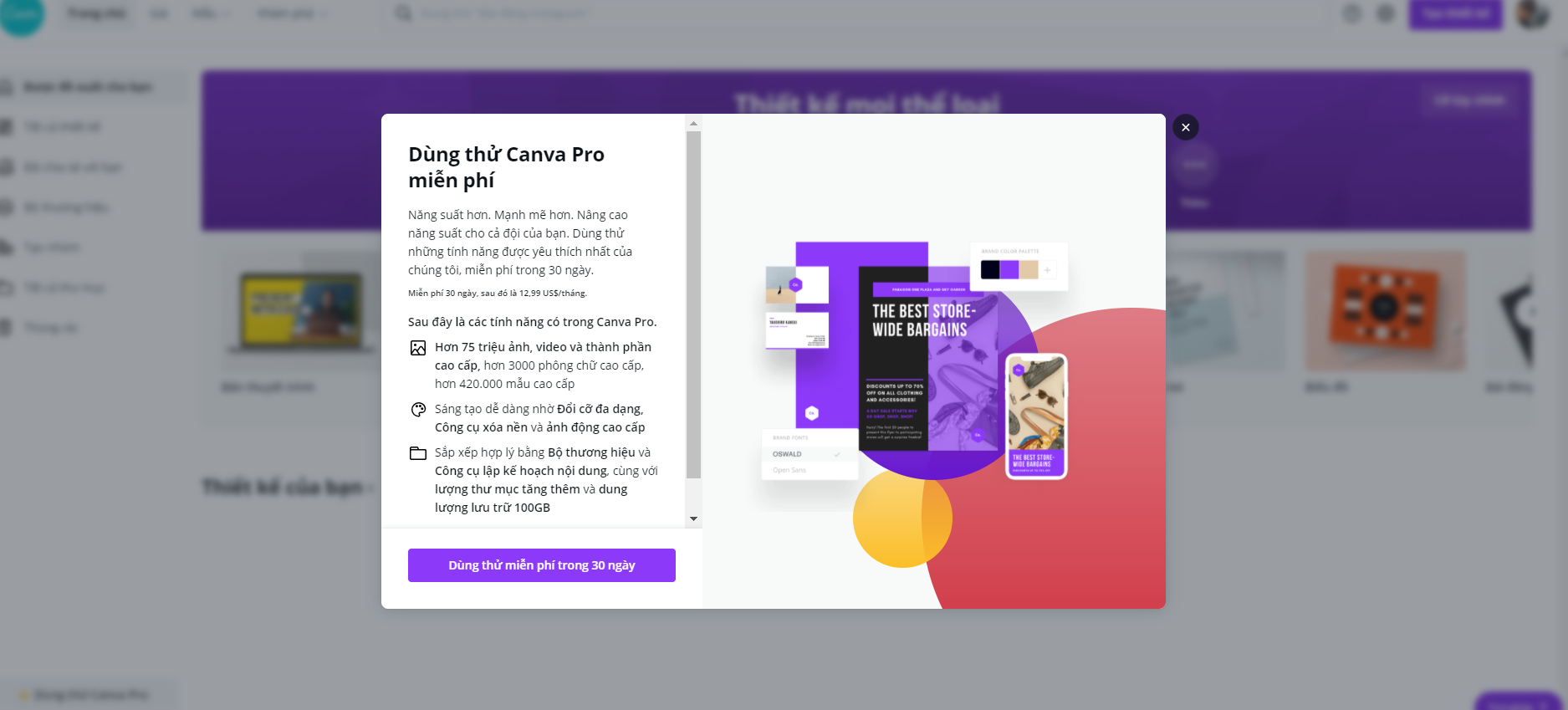 cach dung tai khoan canva pro 30 ngay 2