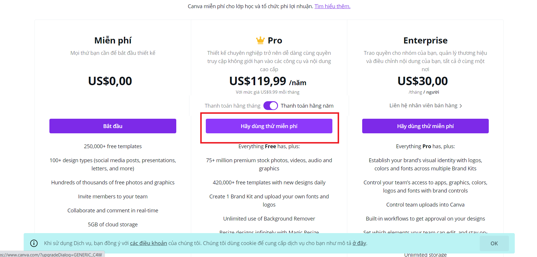 cach dung tai khoan canva pro 30 ngay