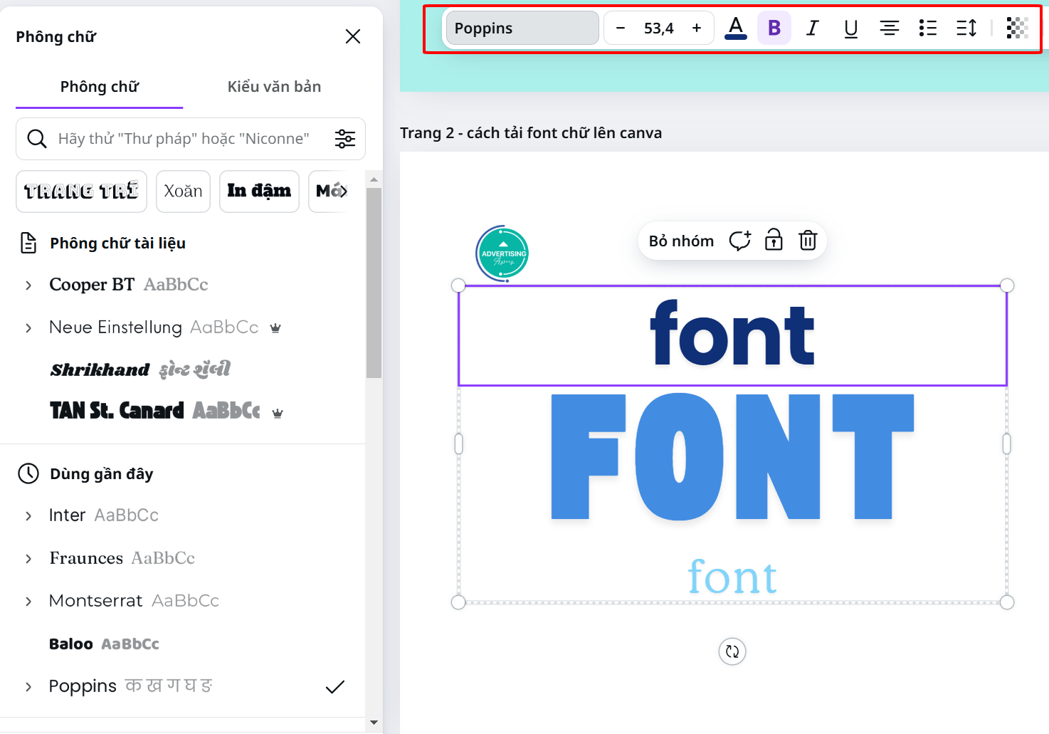 Danh sách 99+ font chữ tiếng Việt trong Canva đẹp, miễn phí 2025 dieu chinh font chu