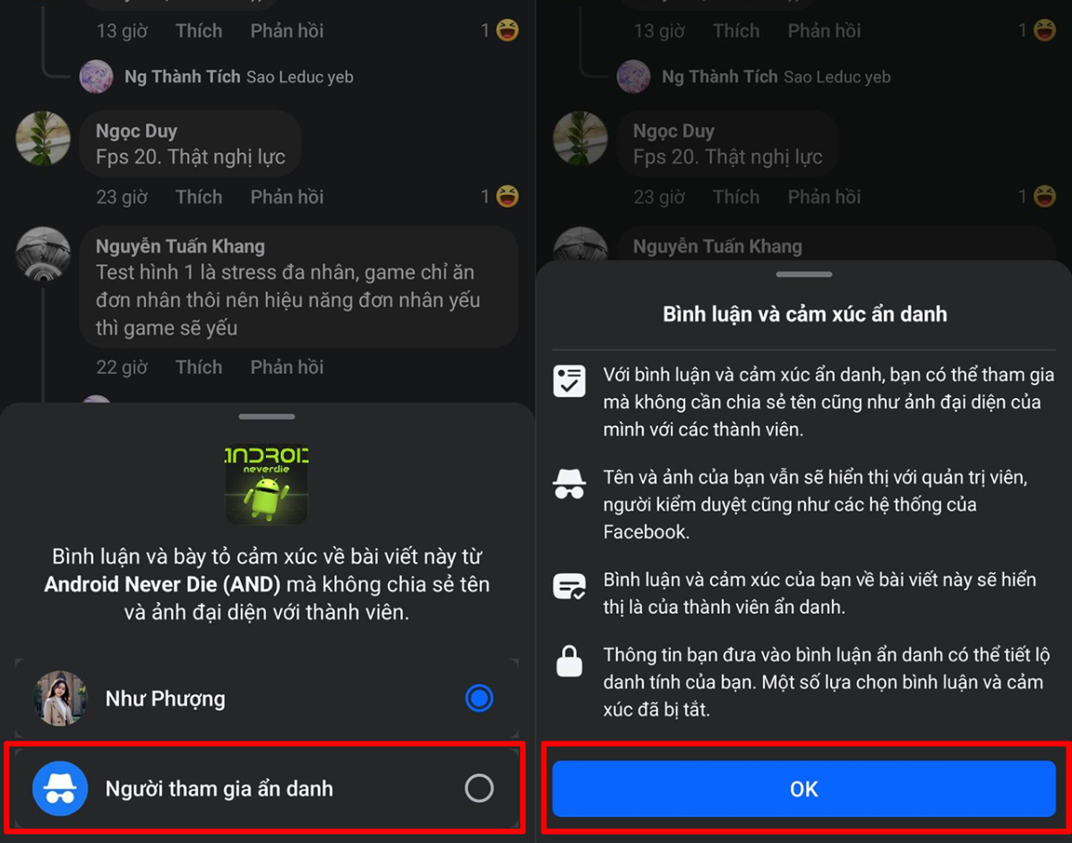 mo tinh nang comment an danh