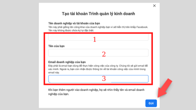 Cách tạo tài khoản quảng cáo trên facebook nhanh nhất điền thông tin doanh nghiệp để tạo tài khoản quảng cáo trên Facebook
