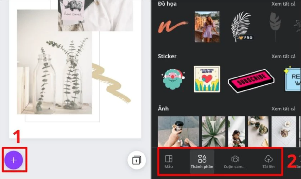 Hướng dẫn sử dụng Canva chi tiết, dễ hiểu cho người mới them cac thanh phan