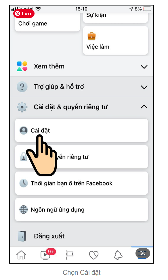 Cách Bật Nút Chia Sẻ Trên Facebook Chỉ Trong Vài Click vao cai dat facebook