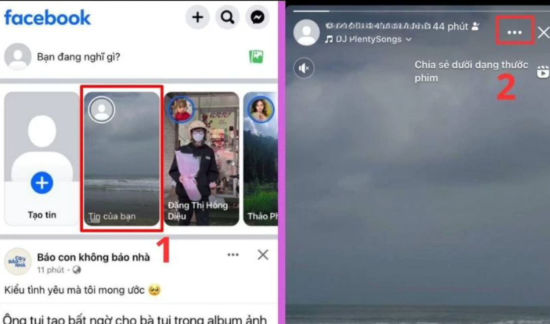Cach them story hien tai vao tin noi bat Facebook