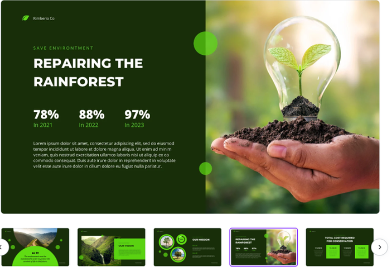 Mau slide Canva chu de moi truong