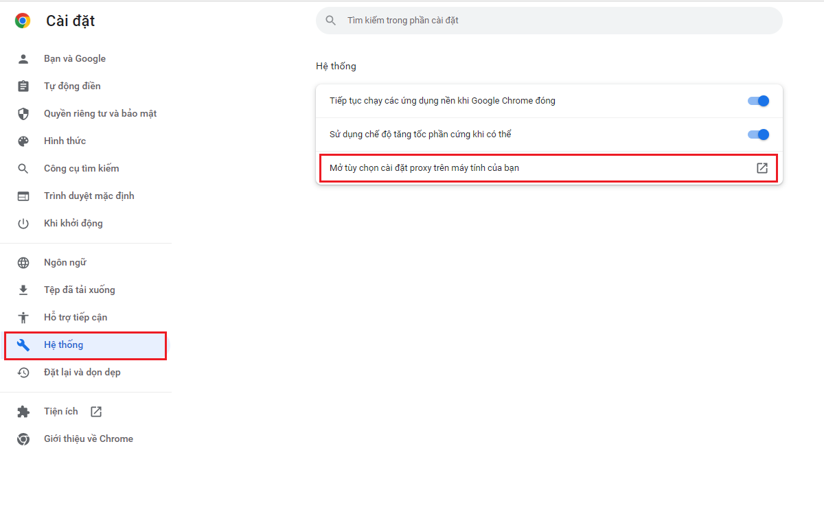 Mo tuy chon cai dat nang cao tren may tinh