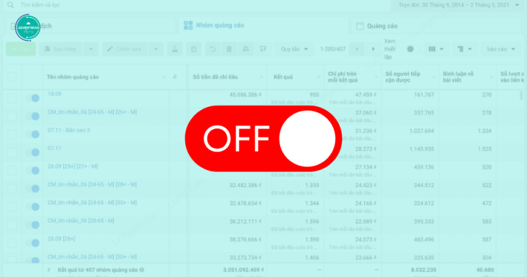 Cách bật hoặc tắt quảng cáo Facebook – kiểm soát hiệu quả chiến dịch quảng cáo