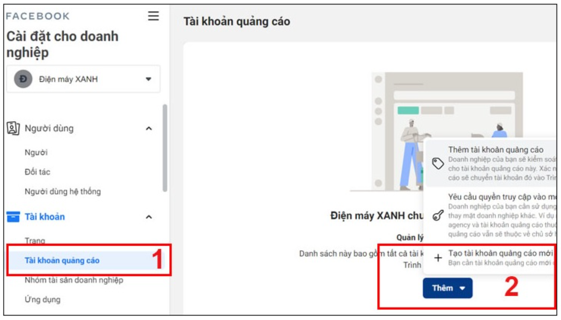 cach chia se tai khoan quang cao facebook
