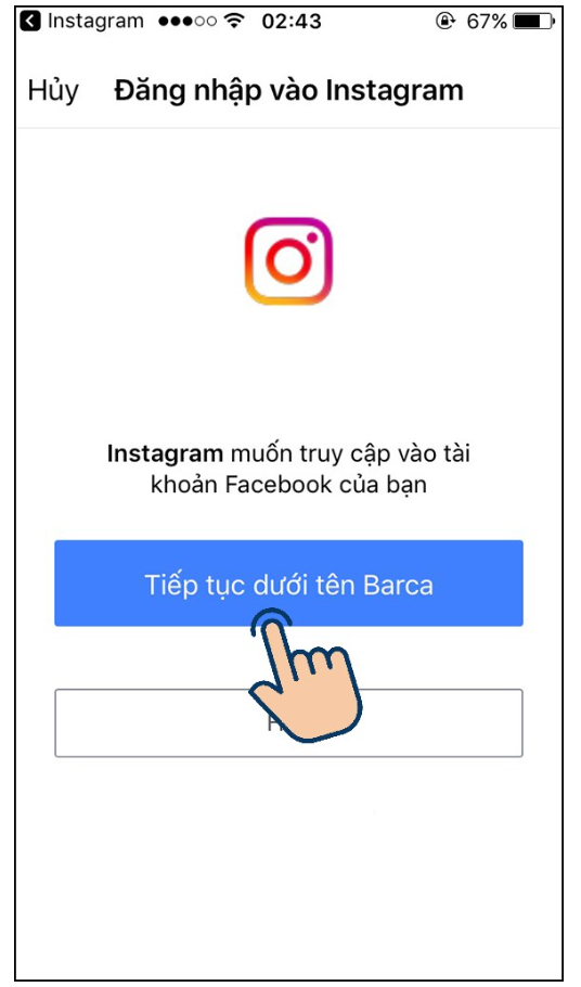 cach dang nhap instagram bang facebook tren di dong 5