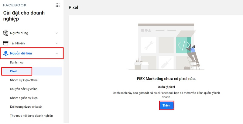 Tạo & share Pixel Facebook