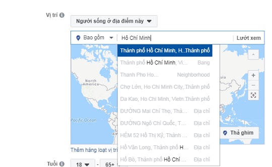 cách target vị trí bằng việc nhập vị trí