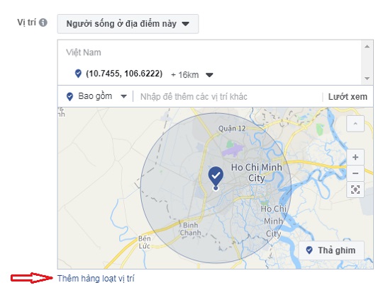 cách target vị trí bằng việc thêm hàng loạt vị trí