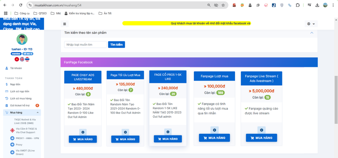 mua Fanpage Live Ads - chạy được quảng cáo Livestream