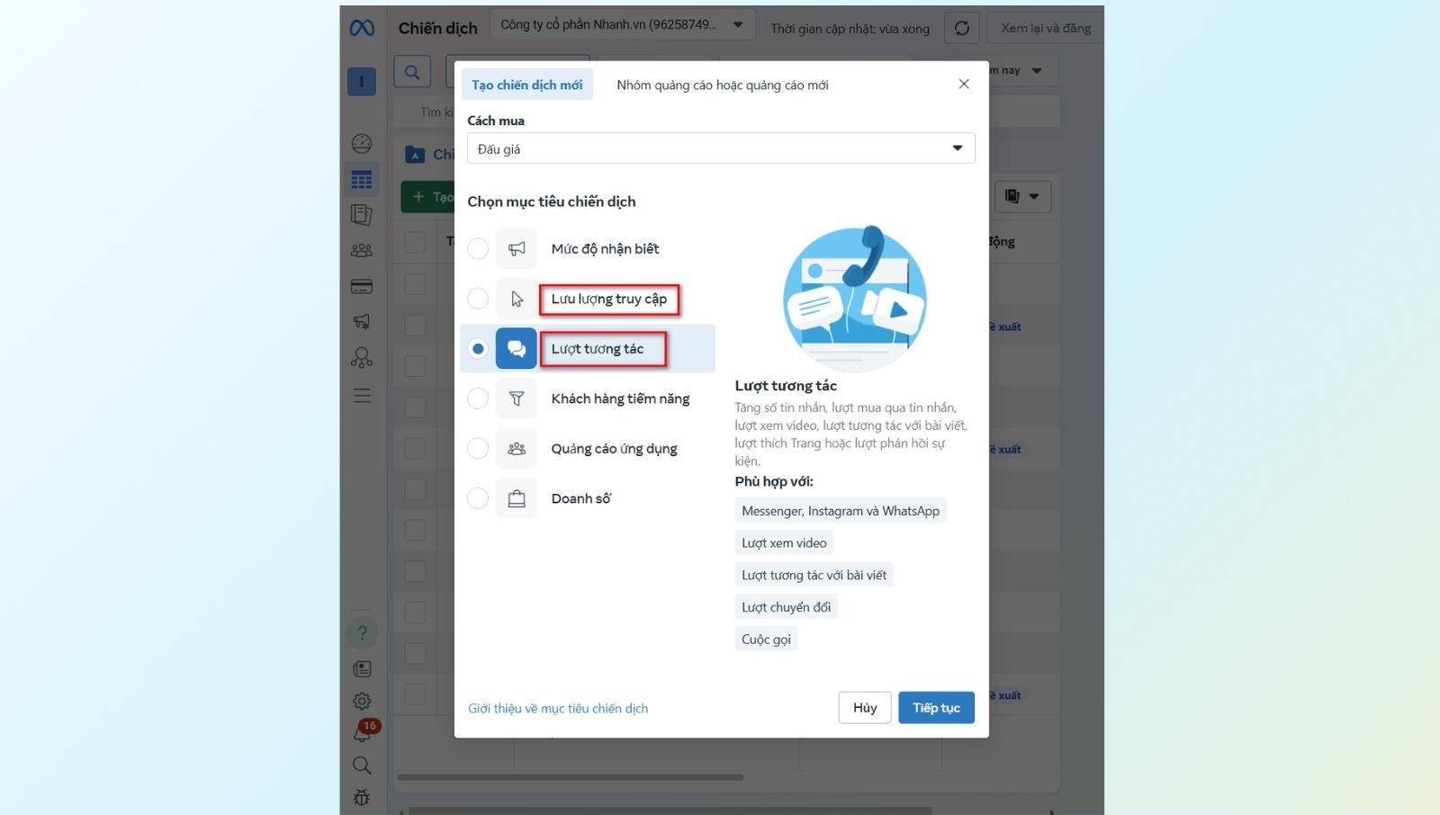 điều kiện để chạy quảng cáo livestream - bước 1