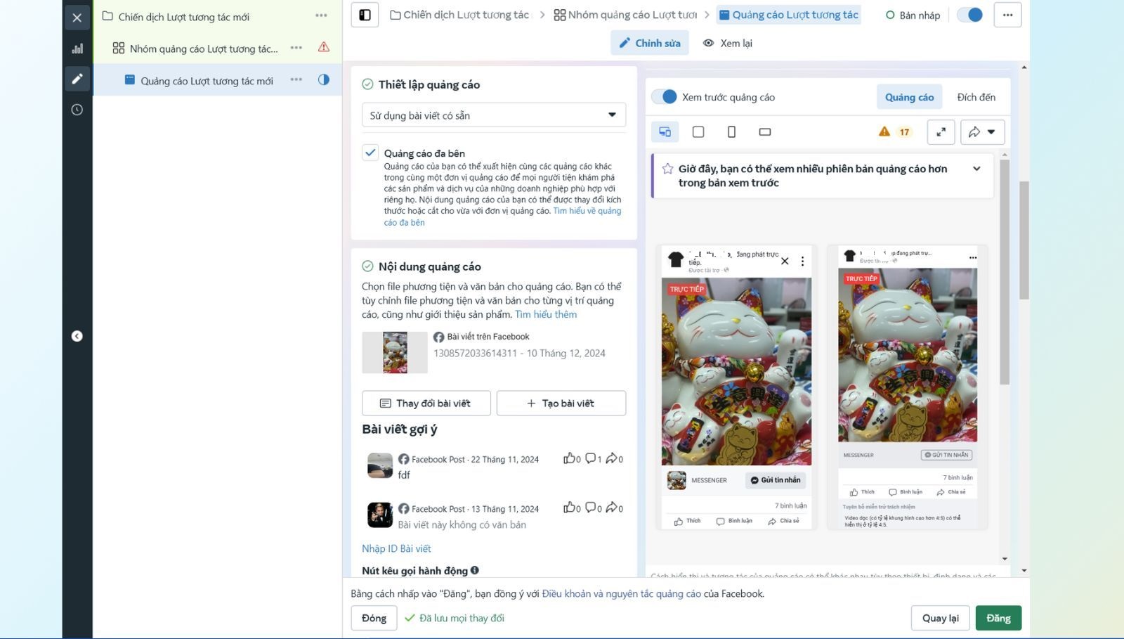điều kiện để chạy quảng cáo livestream - bước 7