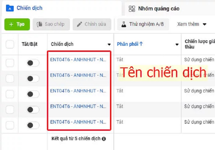 Các bước nhân nhóm quảng cáo Facebook - Tăng ngân sách hiệu quả chọn chiến dịch để nhân nhóm quảng cáo facebook