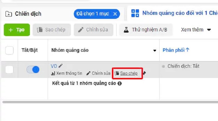 Các bước nhân nhóm quảng cáo Facebook - Tăng ngân sách hiệu quả nhân nhóm quảng cáo facebook