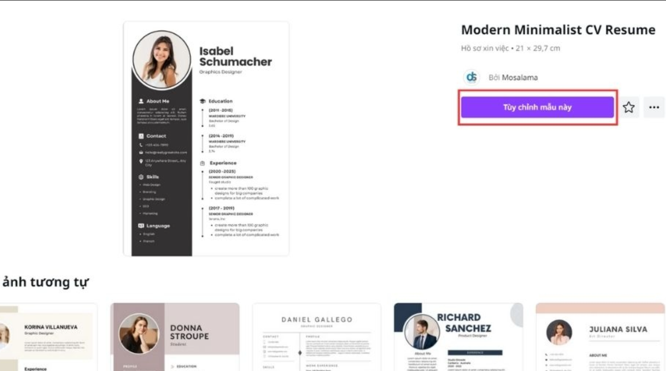 Cách tạo CV trên Canva chuyên nghiệp chỉ trong 5 phút tao cv bang canva 3