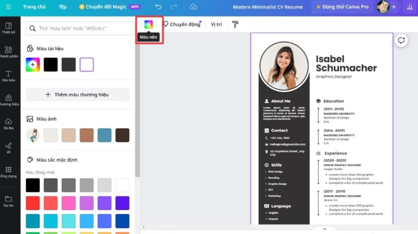 Cách tạo CV trên Canva chuyên nghiệp chỉ trong 5 phút tao cv bang canva 4