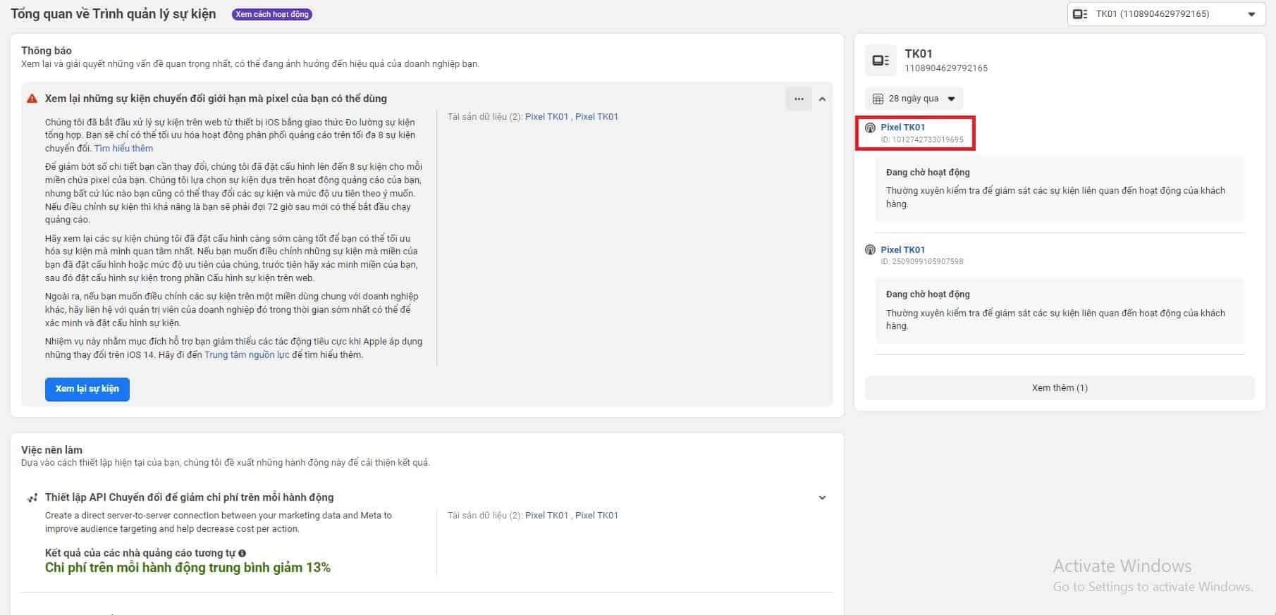 chọn pixel muốn sử dụng