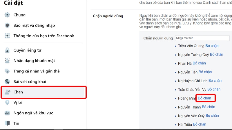 Cach bo chan Facebook tren may tinh 2