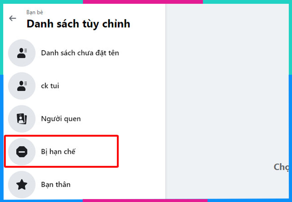Han che ban be tu danh sach ban be 3