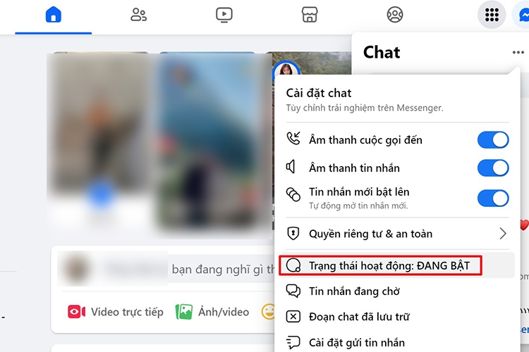 Cách tắt hoạt động trên Facebook hoàn toàn không ai thấy bạn online nữa. Tat Trang Thai Hoat Dong Tren May Tinh