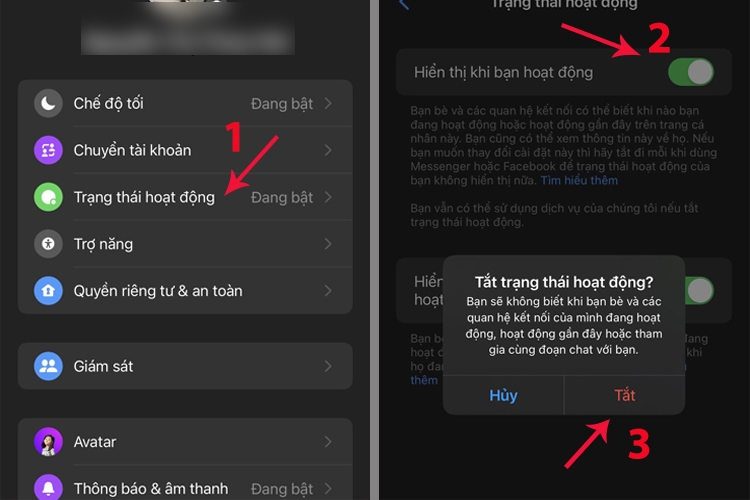 Tat trang thai online tren ung dung Messenger