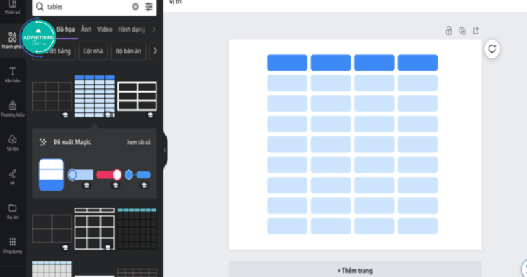 Cách tạo bảng trên Canva siêu dễ trong 1 click