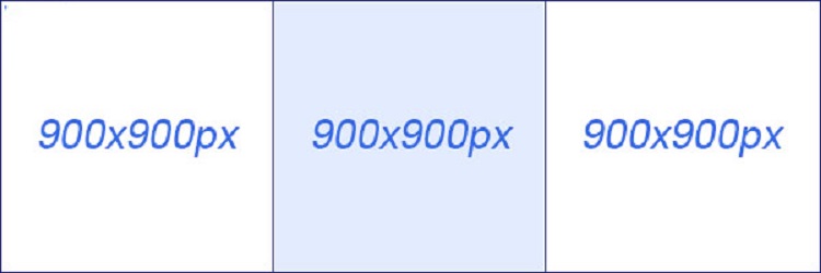 Kích thước hình quảng cáo theo bố cục 3 hình nằm ngang