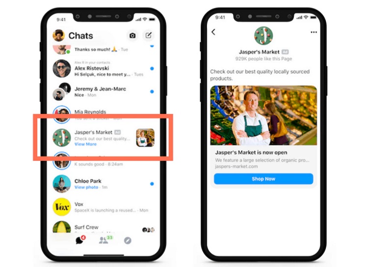 hình quảng cáo facebook Messenger Ads
