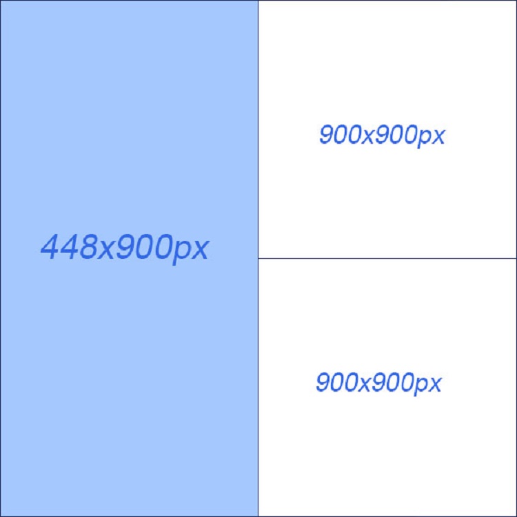 Kích thước hình quảng cáo Facebook theo bố cục 1 hình đứng và & hình nhỏ bên cạnh