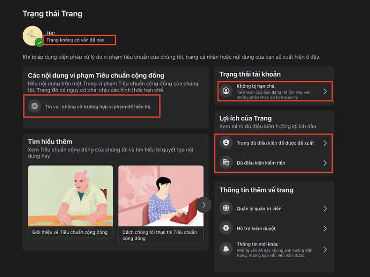 kiểm tra chất lượng tài khoản quảng cáo Facebook