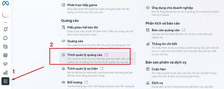 xem khoản Nợ tiền quảng cáo Facebook