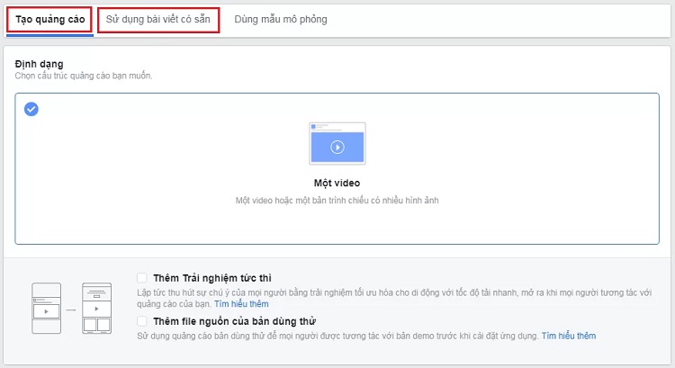 tạo video quảng cáo trên facebook