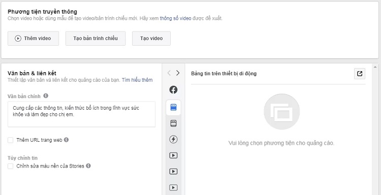 tạo video quảng cáo trên facebook từ video mới