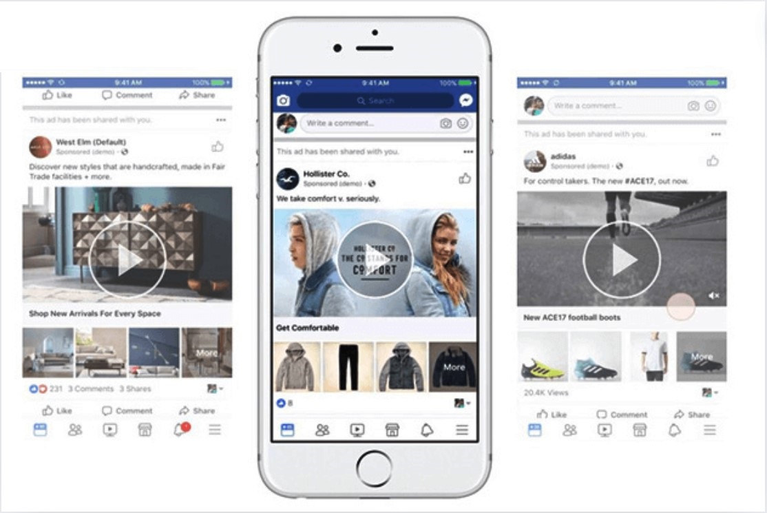 tiêu chuẩn video quảng cáo facebook trên collection ads