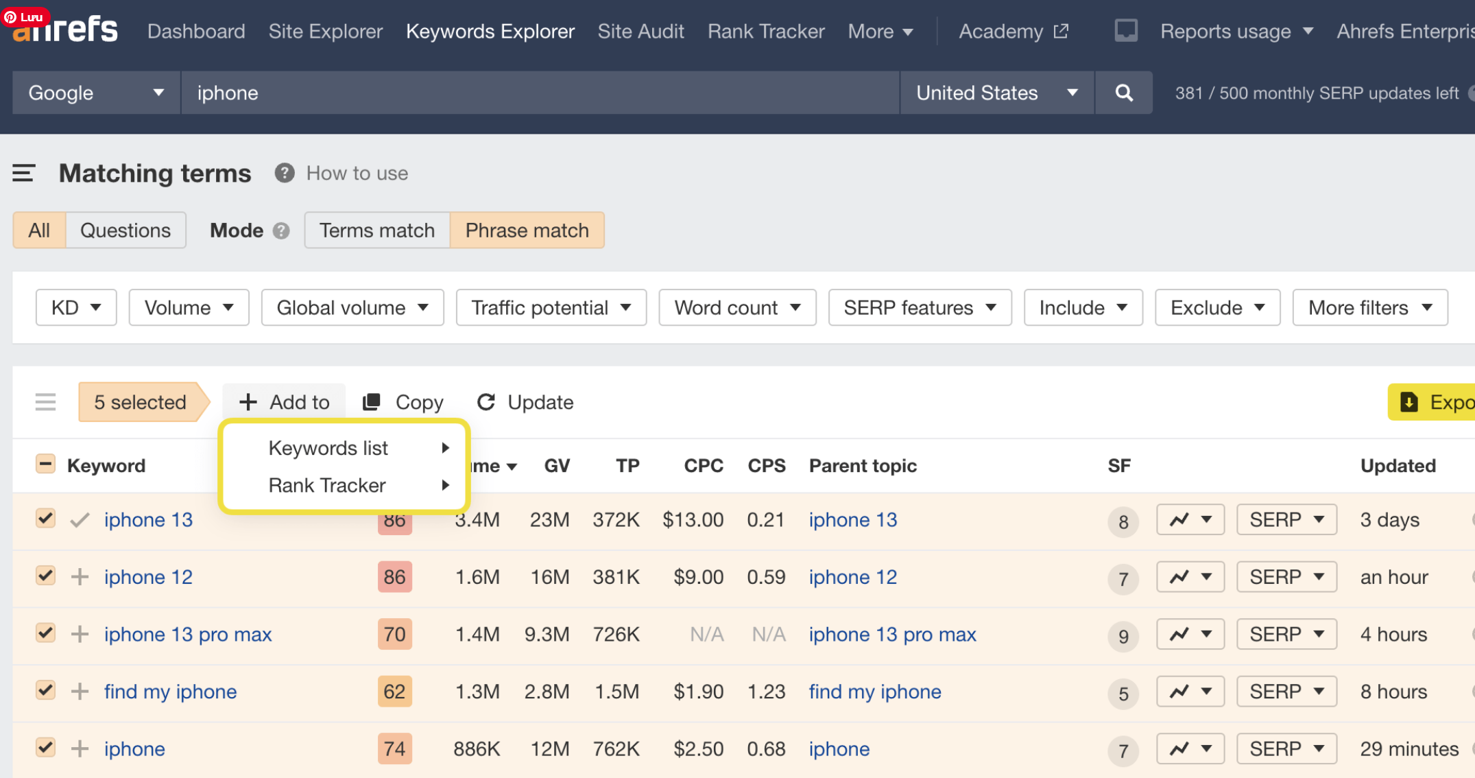 Ahrefs Keyword Generator