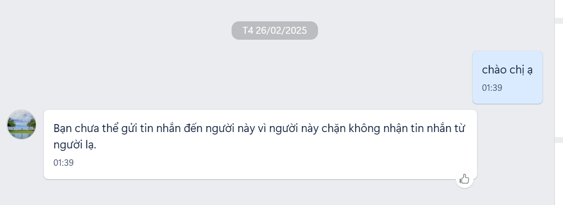 Ban chua the gui tin nhan den nguoi nay vi nguoi nay chan khong nhan tin nhan tu nguoi la