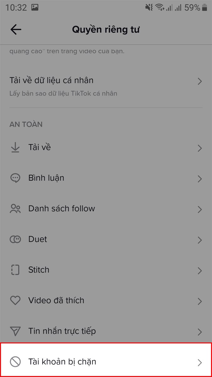 Cách chặn, bỏ chặn TikTok người khác đơn giản nhất Chon Tai khoan bi chan