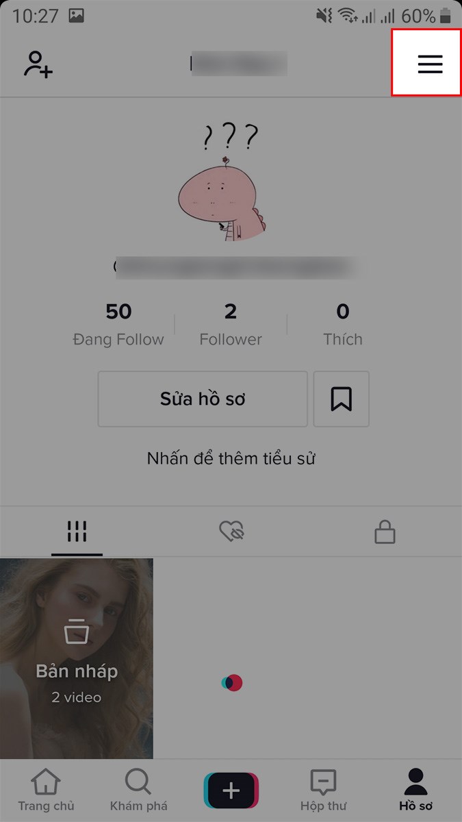 Cách chặn, bỏ chặn TikTok người khác đơn giản nhất Nhan vao bieu tuong 3 dau gach o goc tren ben phai